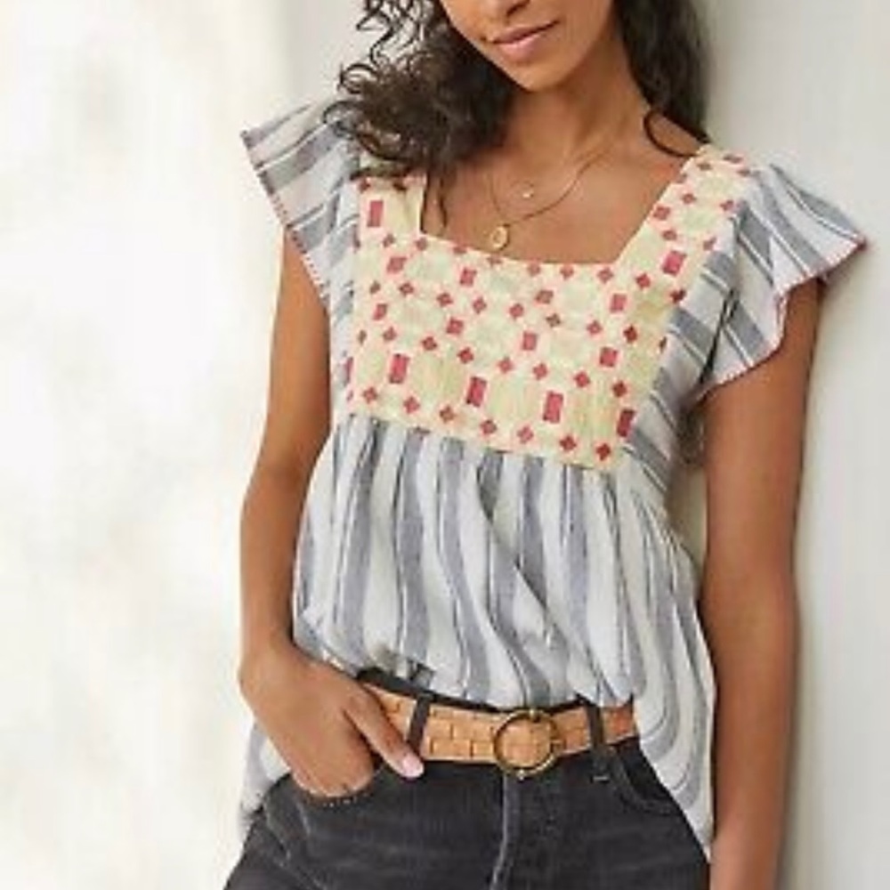 NWT Anthropologie Forever That Girl Embroidered Tunic